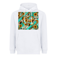 White leopard sunflower hearts Heavyweight Hoodie - RanaPortraitStore