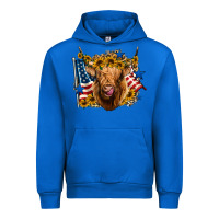 Cobalt 4th of july shaggy cow leopard background Urban Hoodie - Jasminsmagicworld
