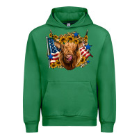 Emerald 4th of july shaggy cow leopard background Urban Hoodie - Jasminsmagicworld