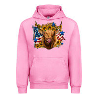 Fuchsia Pink 4th of july shaggy cow leopard background Urban Hoodie - Jasminsmagicworld