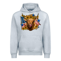Heather Grey 4th of july shaggy cow leopard background Urban Hoodie - Jasminsmagicworld