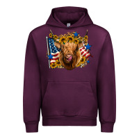 Mauve Wine 4th of july shaggy cow leopard background Urban Hoodie - Jasminsmagicworld