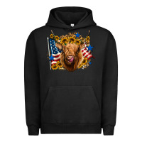 Pigment Black 4th of july shaggy cow leopard background Urban Hoodie - Jasminsmagicworld