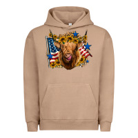 Pigment Burro 4th of july shaggy cow leopard background Urban Hoodie - Jasminsmagicworld