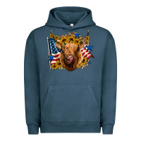 Pigment Midnight Navy 4th of july shaggy cow leopard background Urban Hoodie - Jasminsmagicworld