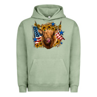 Pigment Oil Green 4th of july shaggy cow leopard background Urban Hoodie - Jasminsmagicworld