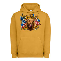 Pigment Peanut Butter 4th of july shaggy cow leopard background Urban Hoodie - Jasminsmagicworld