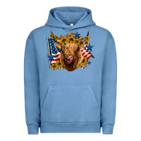 Pigment Pebble Blue 4th of july shaggy cow leopard background Urban Hoodie - Jasminsmagicworld