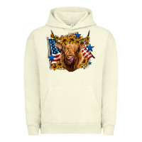Pigment Pistachio 4th of july shaggy cow leopard background Urban Hoodie - Jasminsmagicworld