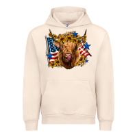 4th Of July Shaggy Cow Leopard Background Urban Hoodie | Teevron