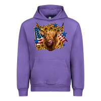 Tulip 4th of july shaggy cow leopard background Urban Hoodie - Jasminsmagicworld