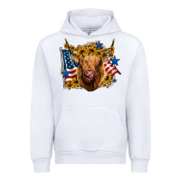 White 4th of july shaggy cow leopard background Urban Hoodie - Jasminsmagicworld