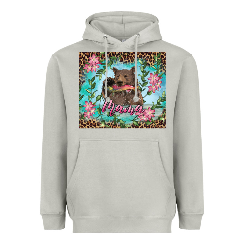Mama Bear Haunting Fish Floral Heavyweight Hoodie by RanaPortraitStore | Teevron
