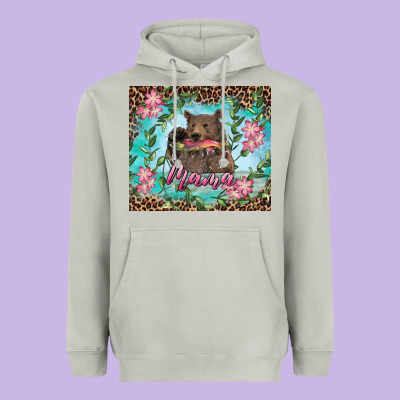 Heavyweight Hoodie mama bear haunting fish floral