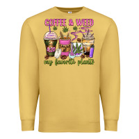 Antique Gold coffee and weed my favorite plants Premium Sweatshirt - Zillion Design Studio