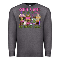 Charcoal Heather coffee and weed my favorite plants Premium Sweatshirt - Zillion Design Studio