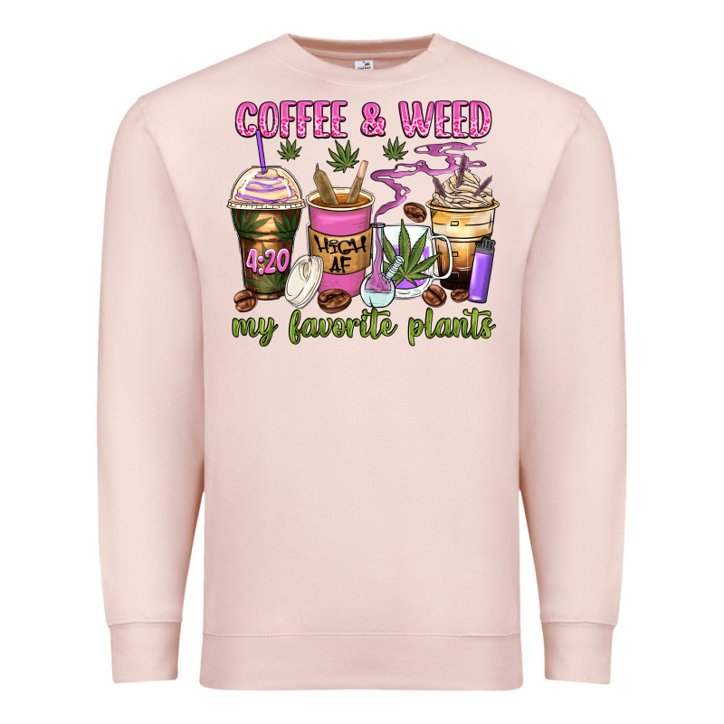 Coffee And Weed My Favorite Plants Premium Sweatshirt by Zillion Design Studio | Teevron