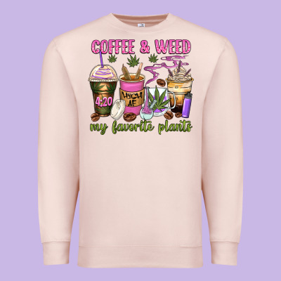 Coffee And Weed My Favorite Plants Premium Sweatshirt Designed By Zillion Design Studio