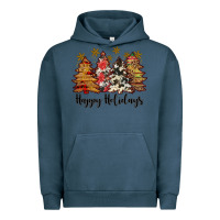 Pigment Midnight Navy happy holidays Urban Hoodie - JahusDesignShop