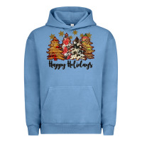 Pigment Pebble Blue happy holidays Urban Hoodie - JahusDesignShop
