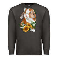 Bunny With Sunflowers Premium Sweatshirt | Teevron