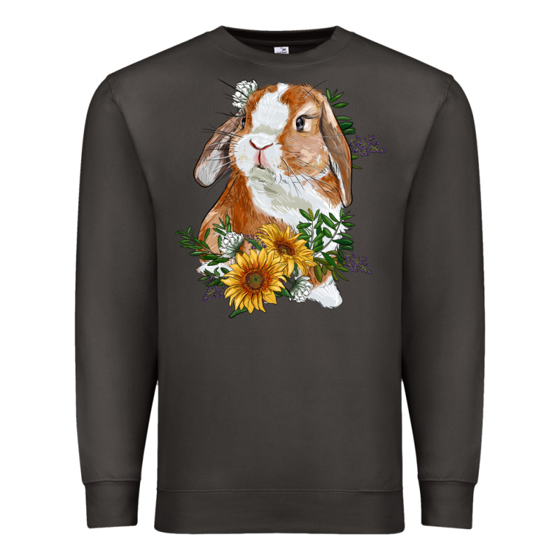 Bunny With Sunflowers Premium Sweatshirt by RanaPortraitStore | Teevron