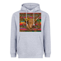 Heather Grey serape leopard turquoise sunflowers cow Heavyweight Hoodie - RanaPortraitStore
