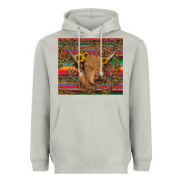 Moon Dust serape leopard turquoise sunflowers cow Heavyweight Hoodie - RanaPortraitStore
