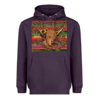 Plum serape leopard turquoise sunflowers cow Heavyweight Hoodie - RanaPortraitStore