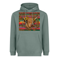 Sage serape leopard turquoise sunflowers cow Heavyweight Hoodie - RanaPortraitStore