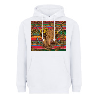 White serape leopard turquoise sunflowers cow Heavyweight Hoodie - RanaPortraitStore