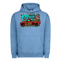Pigment Pebble Blue truck merry christmas Urban Hoodie - JahusDesignShop