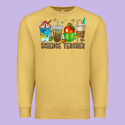 Science Teacher Coffee Cups Premium Sweatshirt Designed By Texasbilliewilder