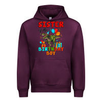 Mauve Wine sister of the birthday boy t rex Urban Hoodie - Artiststas