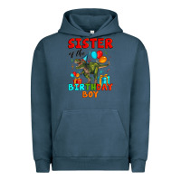 Pigment Midnight Navy sister of the birthday boy t rex Urban Hoodie - Artiststas