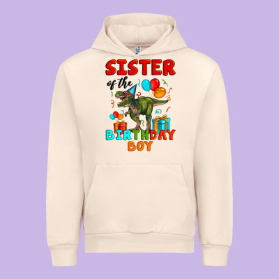 Sister Of The Birthday Boy T Rex Urban Hoodie Designed By Artiststas