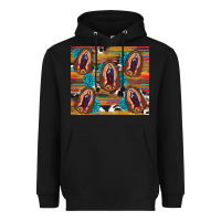 Black serape gemstone glitter cowhide lady of guadalupe Heavyweight Hoodie - RanaPortraitStore