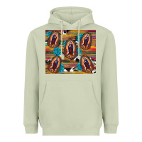 Matcha serape gemstone glitter cowhide lady of guadalupe Heavyweight Hoodie - RanaPortraitStore