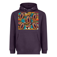Plum serape gemstone glitter cowhide lady of guadalupe Heavyweight Hoodie - RanaPortraitStore