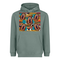 Sage serape gemstone glitter cowhide lady of guadalupe Heavyweight Hoodie - RanaPortraitStore