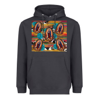 Serape Gemstone Glitter Cowhide Lady Of Guadalupe Heavyweight Hoodie | Teevron