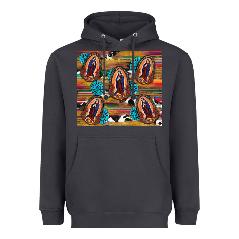 Serape Gemstone Glitter Cowhide Lady Of Guadalupe Heavyweight Hoodie by RanaPortraitStore | Teevron
