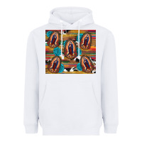 White serape gemstone glitter cowhide lady of guadalupe Heavyweight Hoodie - RanaPortraitStore