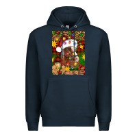 Navy Christmas horse Premium Hoodie - Artiststas