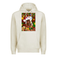 Oatmeal Heather Christmas horse Premium Hoodie - Artiststas