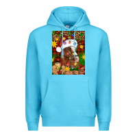 Ocean Blue Christmas horse Premium Hoodie - Artiststas