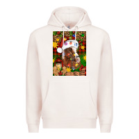 Pale Pink Christmas horse Premium Hoodie - Artiststas