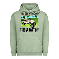 Pigment Oil Green they see me rollin' they hattin' Urban Hoodie - Artiststas