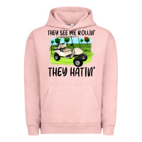Pigment Salmon they see me rollin' they hattin' Urban Hoodie - Artiststas