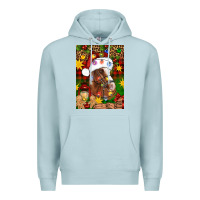 Blue Mist Christmas horse Premium Hoodie - Artiststas